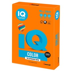 Бумага цветная А4 250 л, IQ COLOR Intensive, 160 г/м2, оранжевая, OR43